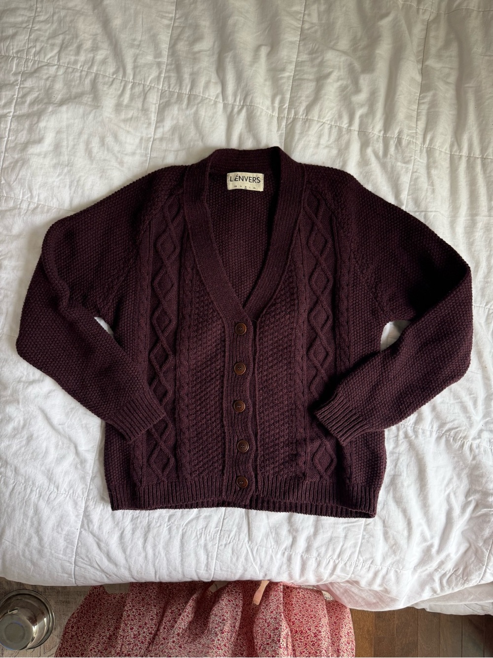 L’Envers Chunky Cable Knit Merino Cardigan - Picture 2 of 3